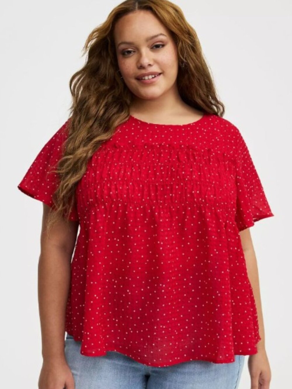 Chiffon Smocked Detail Top - Torrid